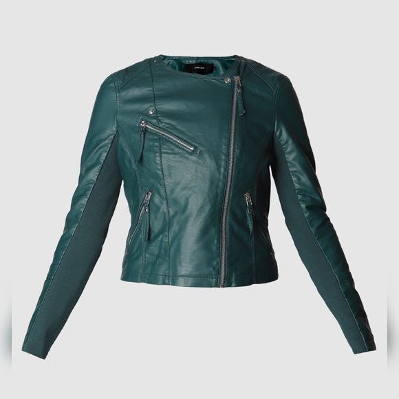 VERO MODA | Faux Leather Short Moto Jacket - Picture 3 of 7